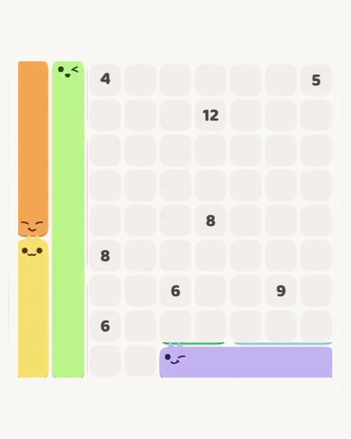 MeowBlock Level 128 after step 4, placing the 5-cell horizontal block at the lower-right area