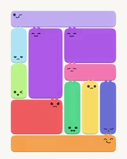 MeowBlock Level 13 after step 11, placing the 6-cell rectangular block at the upper-right area