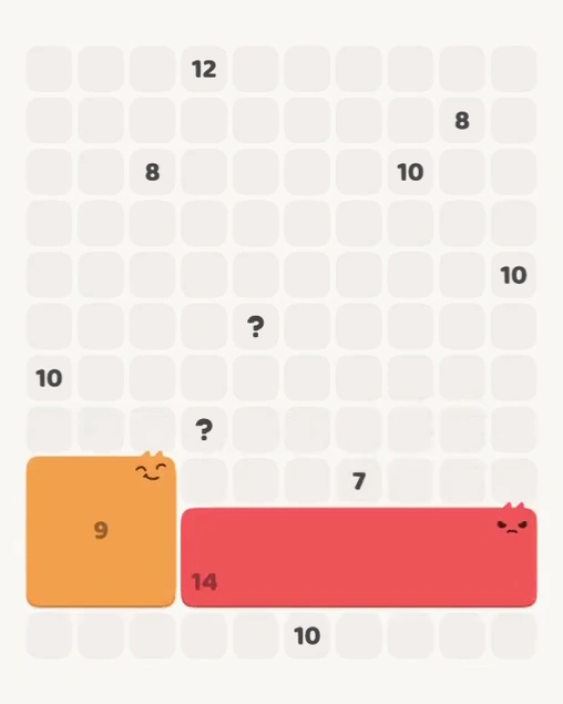 MeowBlock Level 130 after step 2, placing the 14-cell rectangular block at the lower-right area