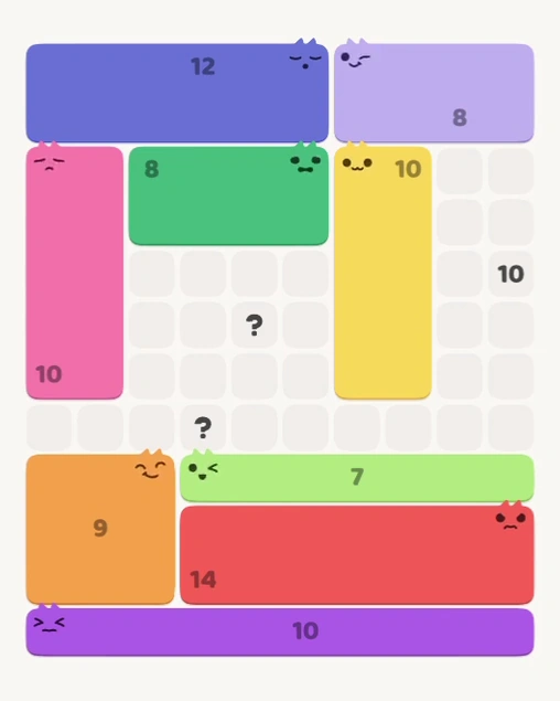 MeowBlock Level 130 after step 9, placing the 10-cell rectangular block at the middle-right area