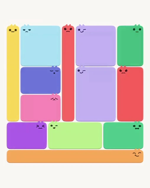 MeowBlock Level 135 after step 13, placing the 15-cell rectangular block at the middle-right area