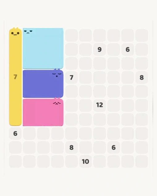MeowBlock Level 135 after step 4, placing the 9-cell square block at the upper-left area