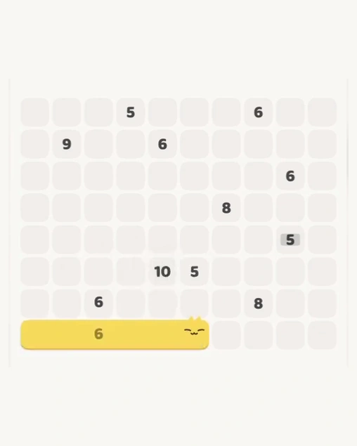 MeowBlock Level 137 after step 1, placing the 6-cell horizontal block at the lower center