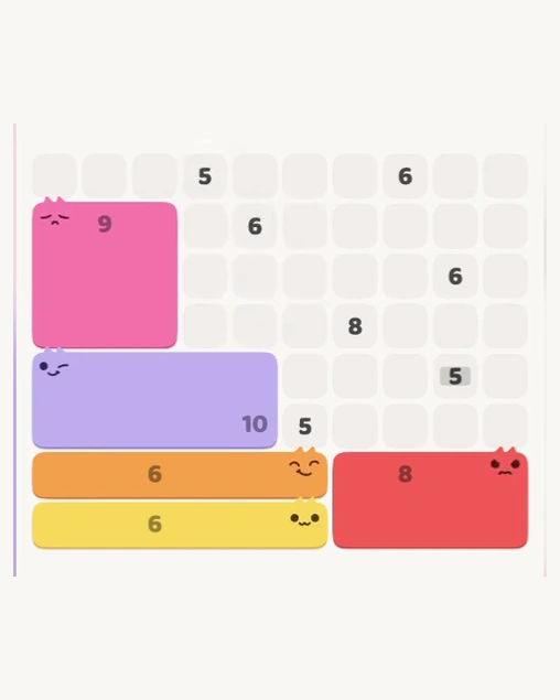 MeowBlock Level 137 after step 5, placing the 9-cell square block at the middle-left area