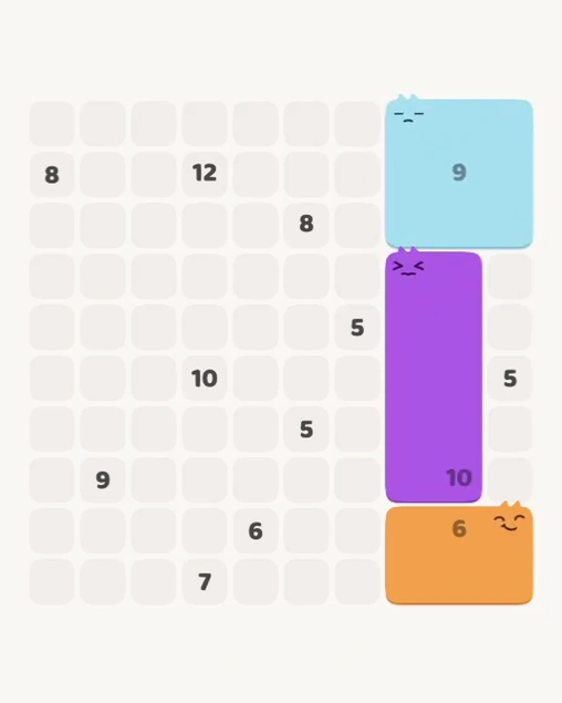 MeowBlock Level 138 after step 3, placing the 9-cell square block at the upper-right area