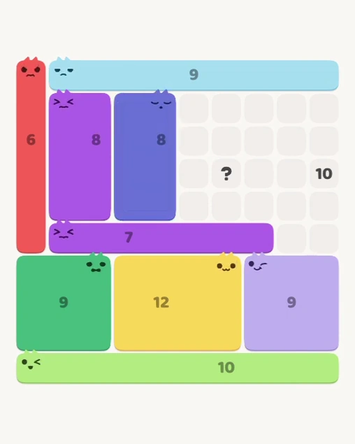 MeowBlock Level 140 after step 9, placing the 8-cell rectangular block at the middle center