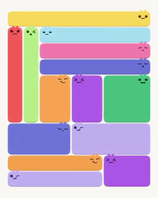 MeowBlock Level 142 after step 14, placing the 8-cell rectangular block at the lower-left area