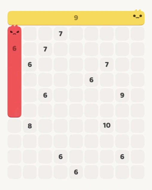 MeowBlock Level 142 after step 2, placing the 6-cell vertical block at the middle-left area