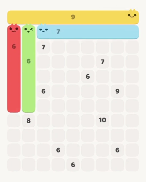 MeowBlock Level 142 after step 4, placing the 7-cell horizontal block at the upper-right area