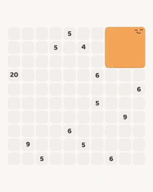 MeowBlock Level 143 after step 1, placing the 9-cell square block at the upper-right area