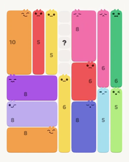 MeowBlock Level 144 after step 14, placing the 6-cell vertical block at the upper-right area