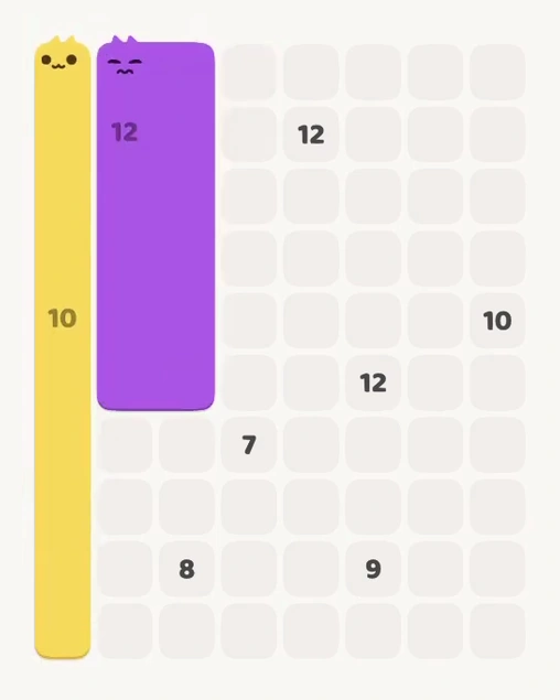 MeowBlock Level 145 after step 2, placing the 12-cell rectangular block at the middle-left area