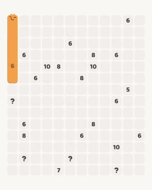 MeowBlock Level 146 after step 1, placing the 6-cell vertical block at the upper-left area