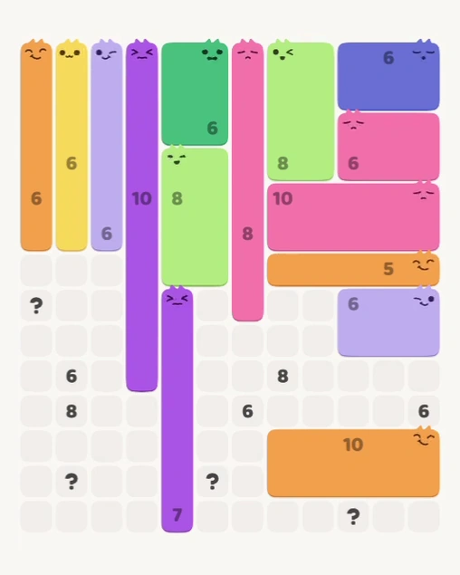 MeowBlock Level 146 after step 15, placing the 10-cell rectangular block at the lower-right area
