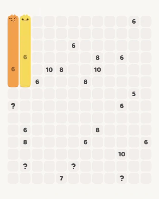 MeowBlock Level 146 after step 2, placing the 6-cell vertical block at the upper-left area