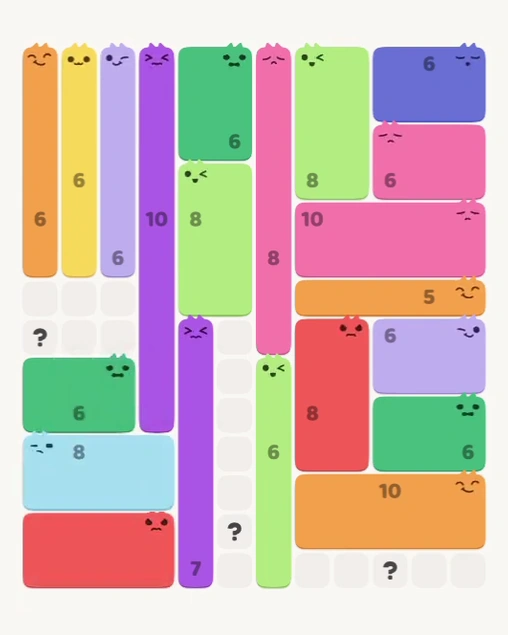 MeowBlock Level 146 after step 21, placing the 8-cell rectangular block at the lower-left area