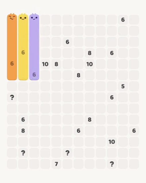 MeowBlock Level 146 after step 3, placing the 6-cell vertical block at the upper-left area