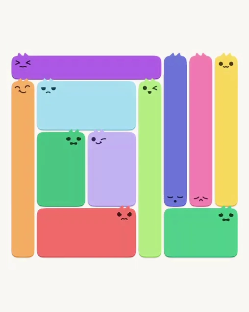 MeowBlock Level 147 after step 11, placing the 6-cell rectangular block at the lower-right area