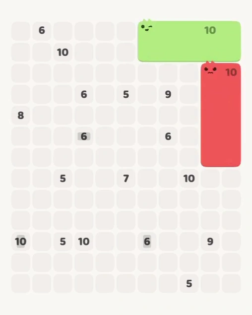 MeowBlock Level 148 after step 2, placing the 10-cell rectangular block at the middle-right area