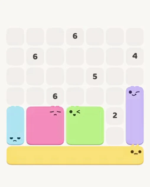 MeowBlock Level 15 after step 5, placing the 3-cell vertical block at the lower-right area