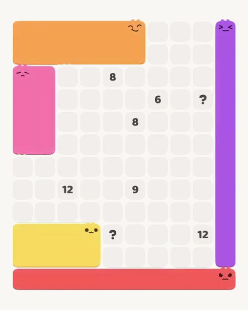 MeowBlock Level 150 after step 5, placing the 8-cell rectangular block at the lower-left area
