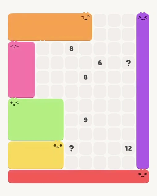MeowBlock Level 150 after step 6, placing the 12-cell rectangular block at the lower-left area