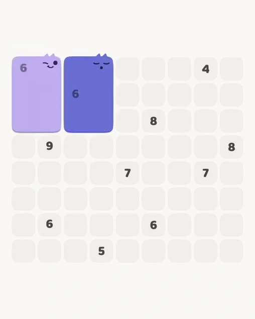 MeowBlock Level 151 after step 2, placing the 6-cell rectangular block at the upper-left area