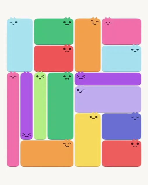 MeowBlock Level 152 after step 16, placing the 6-cell rectangular block at the upper-right area