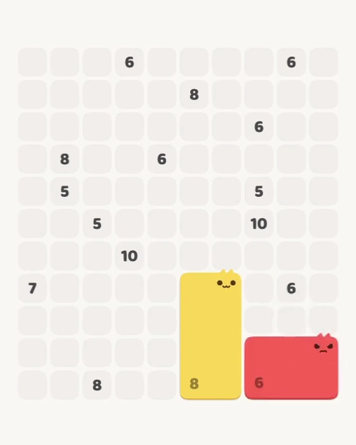 MeowBlock Level 152 after step 2, placing the 6-cell rectangular block at the lower-right area