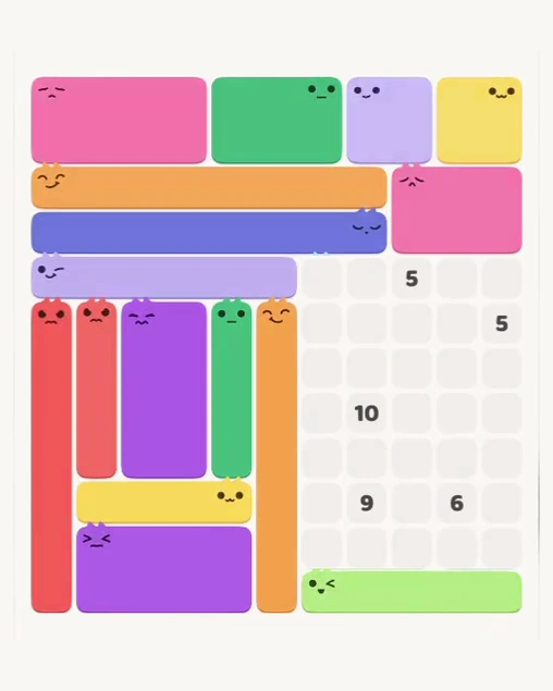 MeowBlock Level 154 after step 16, placing the 4-cell vertical block at the middle center