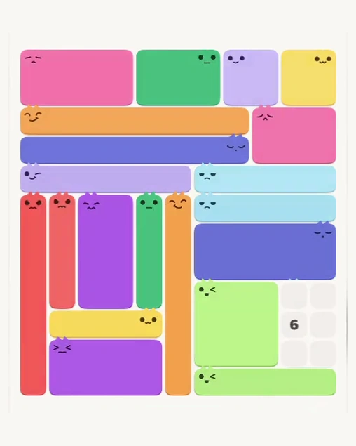 MeowBlock Level 154 after step 20, placing the 9-cell square block at the lower-right area