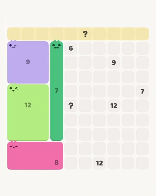 MeowBlock Level 155 after step 5, placing the 7-cell vertical block at the middle center