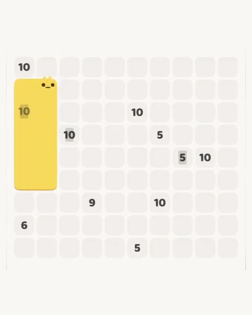 MeowBlock Level 156 after step 1, placing the 10-cell rectangular block at the middle-left area