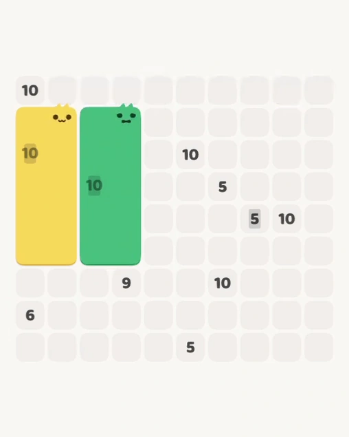 MeowBlock Level 156 after step 2, placing the 10-cell rectangular block at the middle center