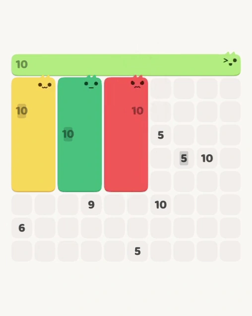 MeowBlock Level 156 after step 4, placing the 10-cell rectangular block at the middle center