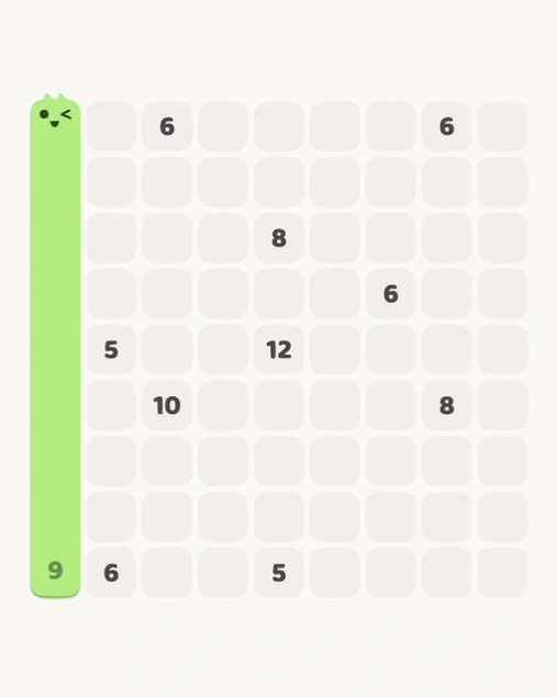 MeowBlock Level 157 after step 1, placing the 9-cell vertical block at the middle-left area