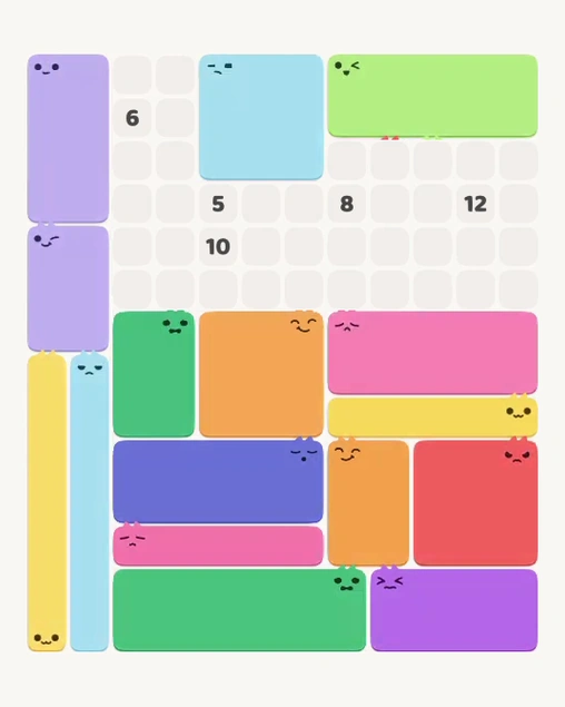 MeowBlock Level 158 after step 16, placing the 9-cell square block at the upper center