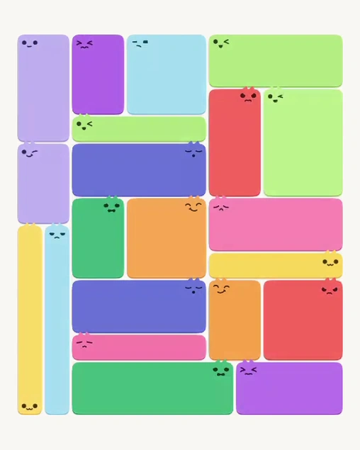 MeowBlock Level 158 after step 21, placing the 12-cell rectangular block at the upper-right area