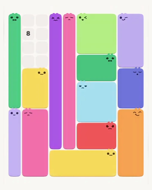 MeowBlock Level 159 after step 14, placing the 6-cell rectangular block at the middle-left area