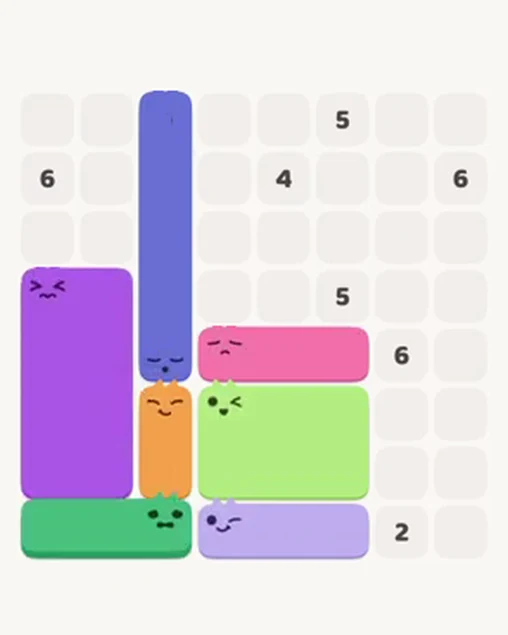 MeowBlock Level 16 after step 7, placing the 3-cell horizontal block at the middle center