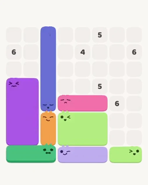 MeowBlock Level 16 after step 8, placing the 2-cell horizontal block at the lower-right area