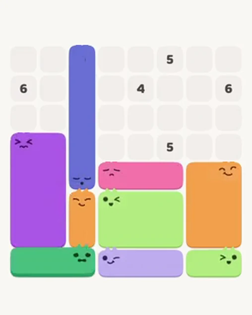 MeowBlock Level 16 after step 9, placing the 6-cell rectangular block at the lower-right area