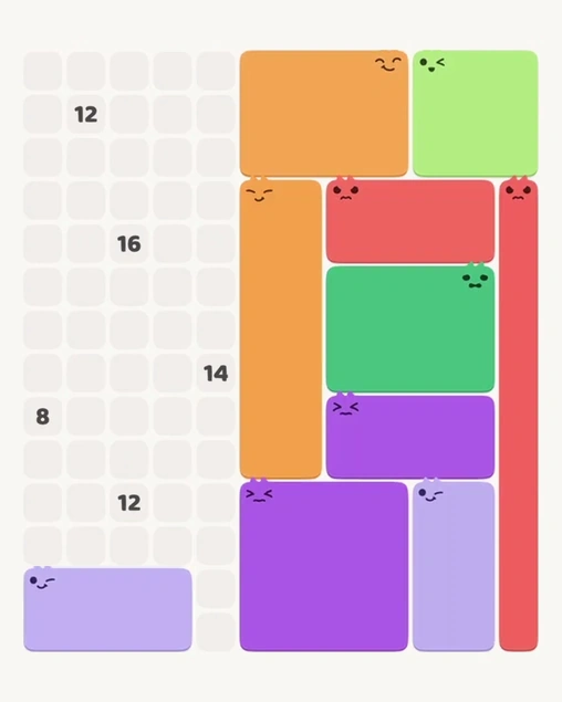 MeowBlock Level 160 after step 10, placing the 8-cell rectangular block at the lower-right area