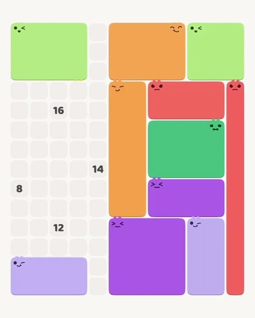 MeowBlock Level 160 after step 11, placing the 12-cell rectangular block at the upper-left area