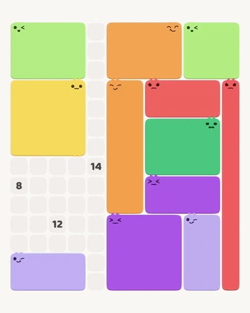 MeowBlock Level 160 after step 12, placing the 16-cell square block at the middle-left area