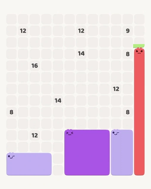 MeowBlock Level 160 after step 4, placing the 11-cell vertical block at the middle-right area