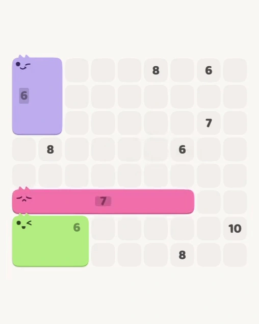 MeowBlock Level 161 after step 3, placing the 7-cell horizontal block at the lower center