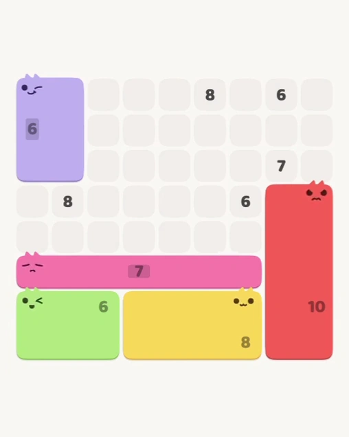 MeowBlock Level 161 after step 5, placing the 10-cell rectangular block at the lower-right area
