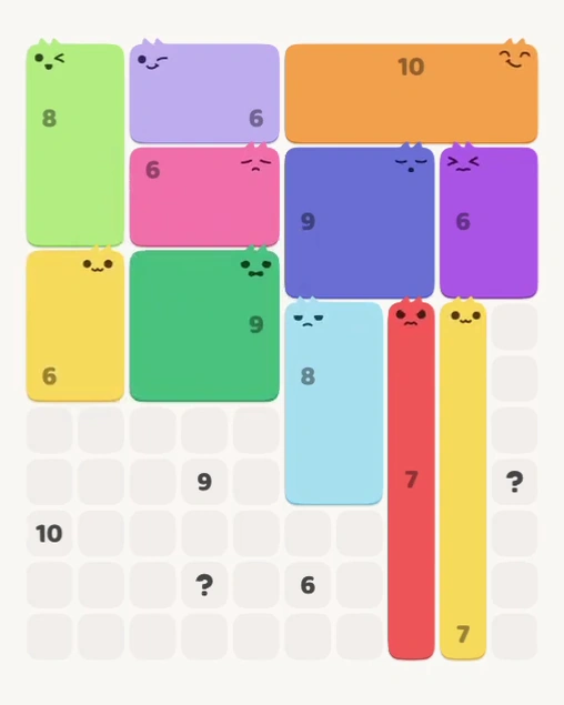 MeowBlock Level 162 after step 11, placing the 10-cell rectangular block at the middle-left area