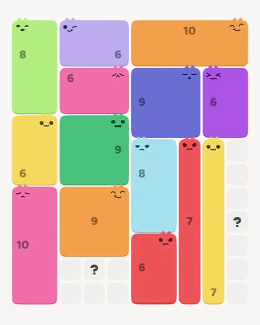 MeowBlock Level 162 after step 14, placing the 6-cell rectangular block at the lower center